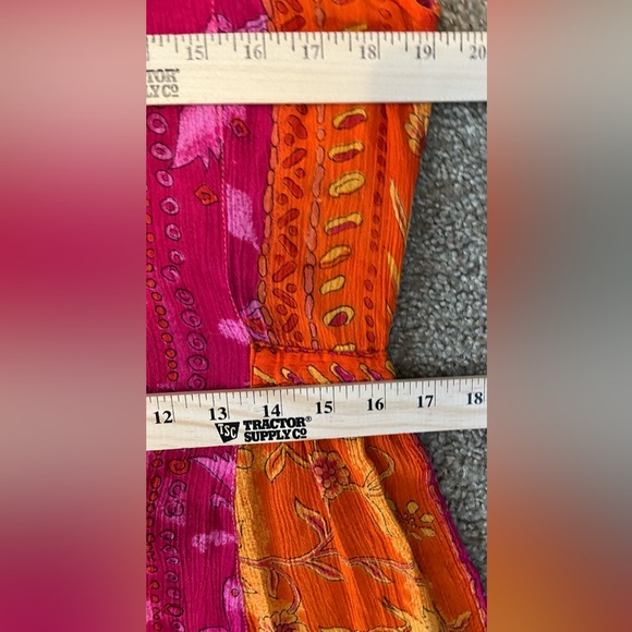 90’s Boho Vibrant Pink and Orange Sleeveless Dress size M - Picture 8 of 9